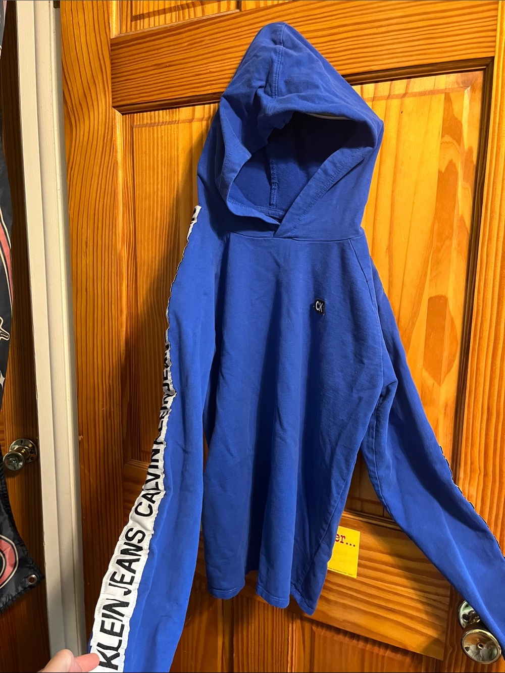 Calvin Klein Royal Blue Kids' Size L (14/16)  Long Sleeve w/ Logo Sleeve Tape